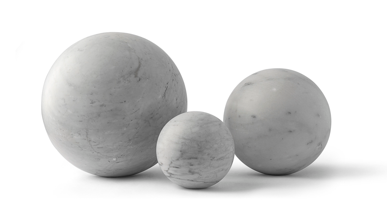 Esfaira Spheres - Honed Carrara Marble in 12&quot;