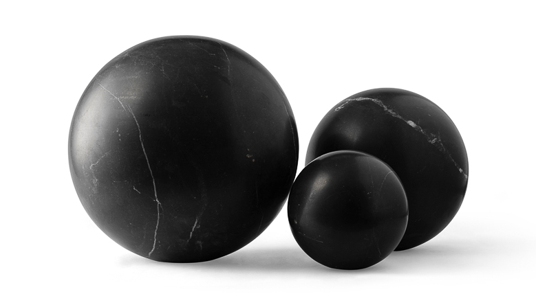 Esfaira Spheres - Honed Nero Marquina Marble 12&quot;