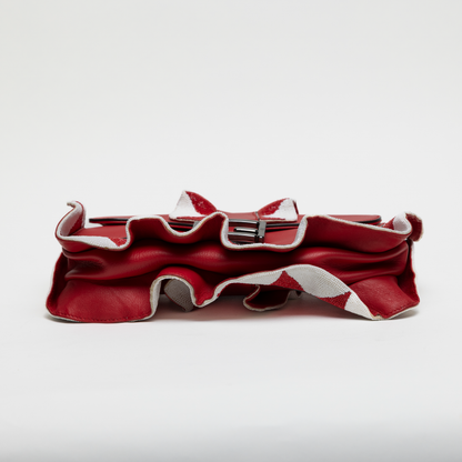 Fendi Red Beaded Baguette w/ Shoulder Strap