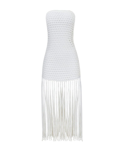 Vanessa Strapless Fringe Dress