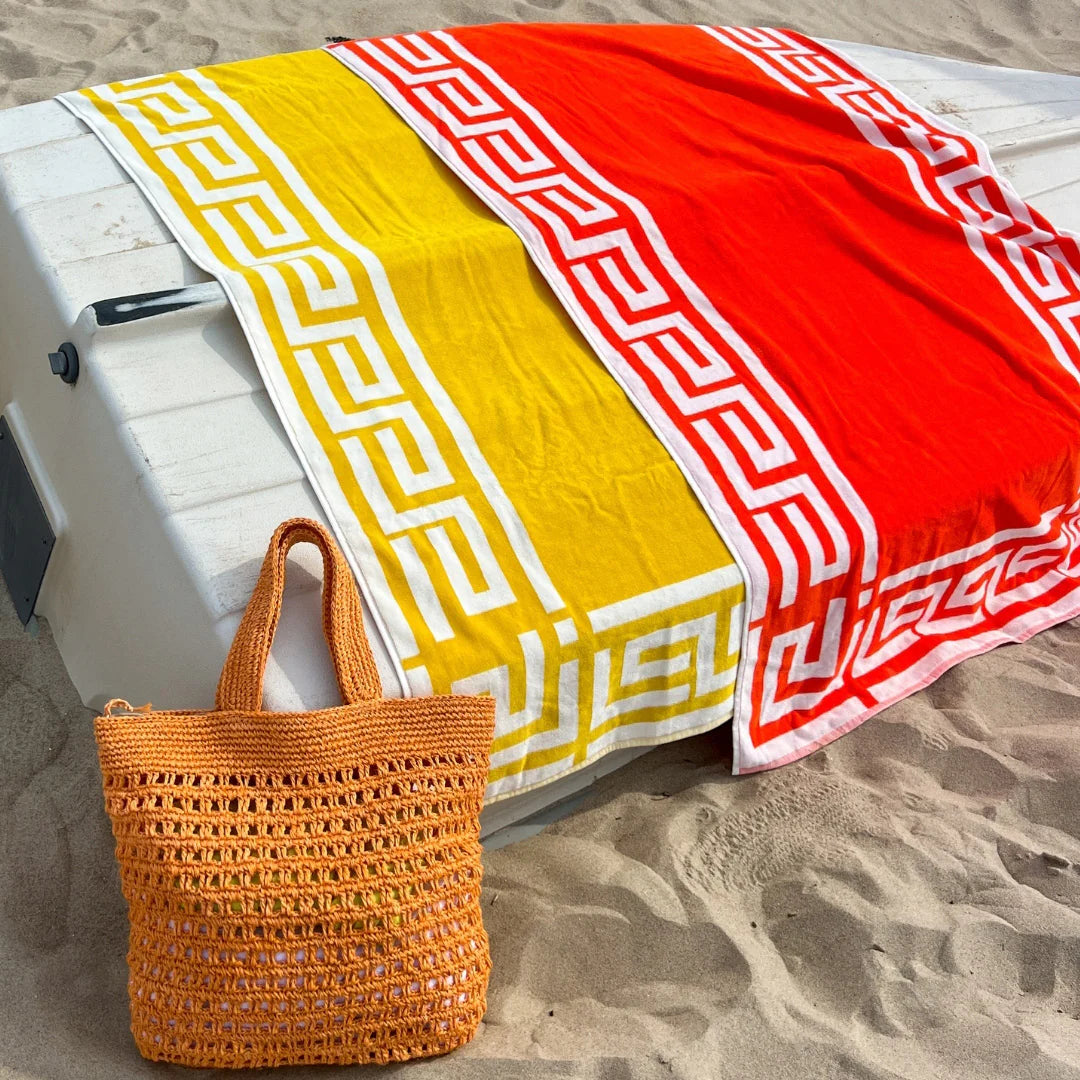 Greek Key Frame Beach Towel