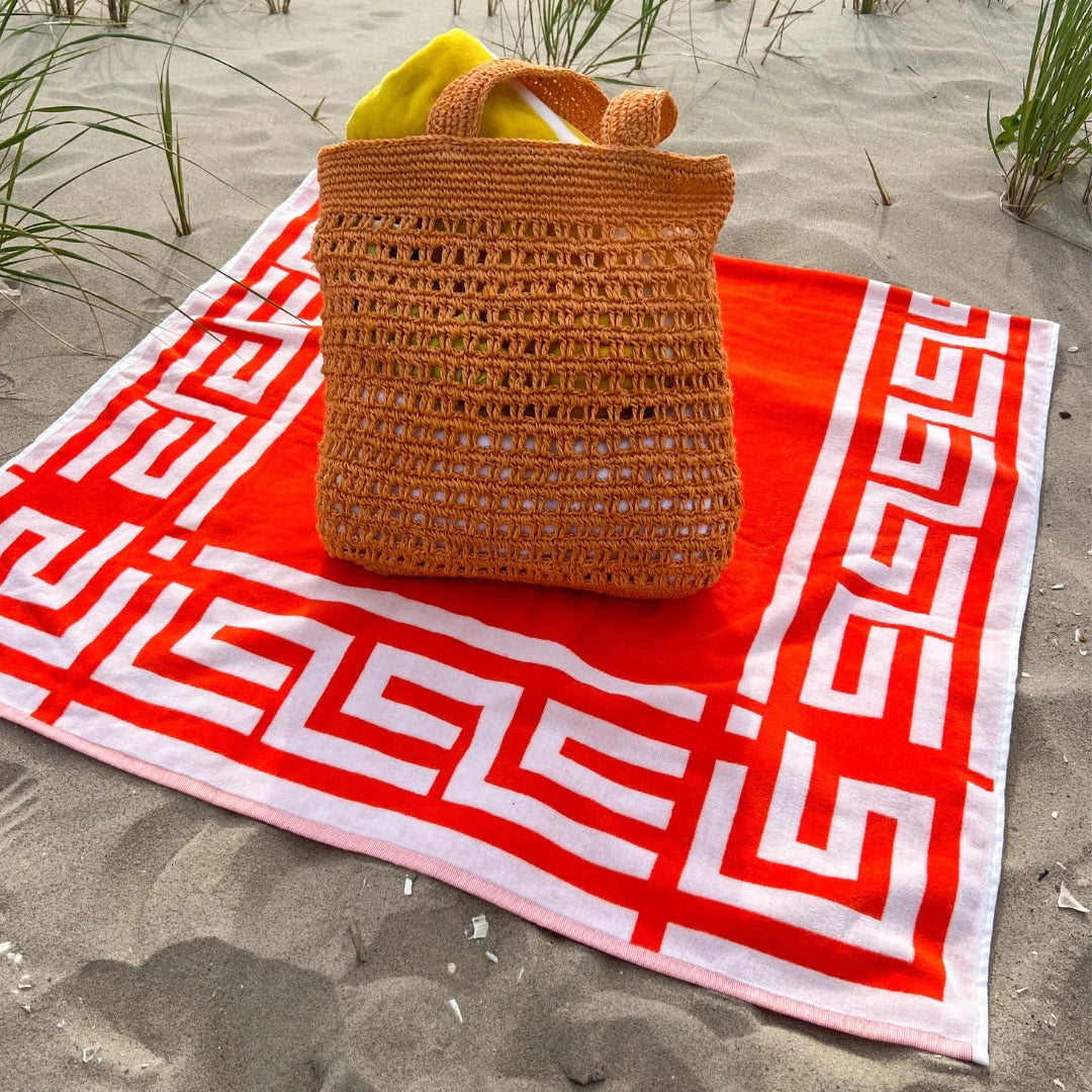 Greek Key Frame Beach Towel
