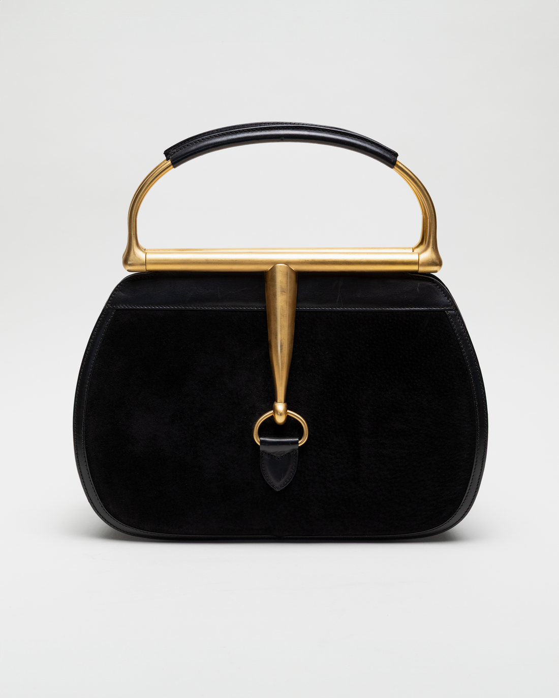 Gucci Archival 1994 Black Suede Snaffle Bit Bag