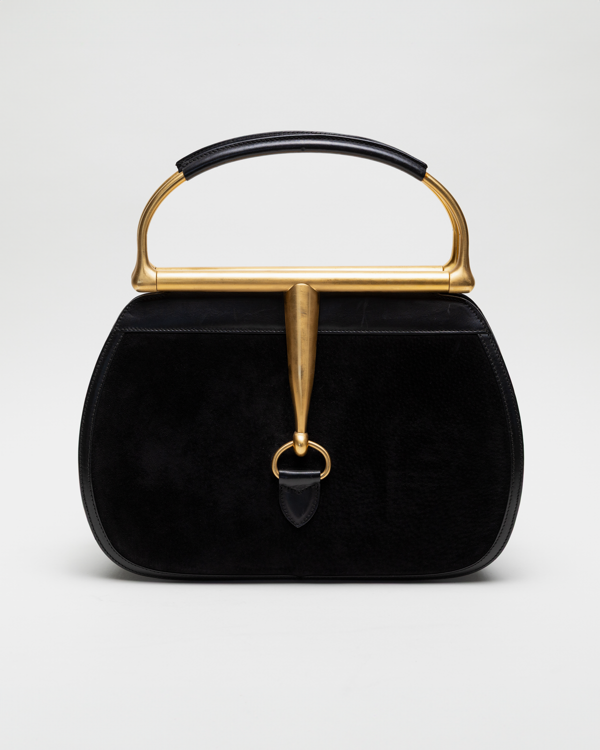 Gucci Archival 1994 Black Suede Snaffle Bit Bag