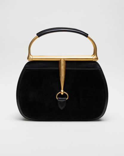 Gucci Archival 1994 Black Suede Snaffle Bit Bag