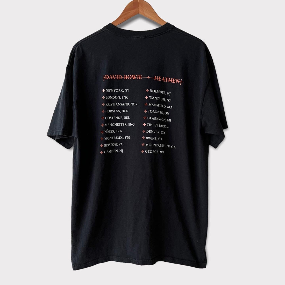 2002 David Bowie "Heathen" Vintage Tour Band Tee Shirt