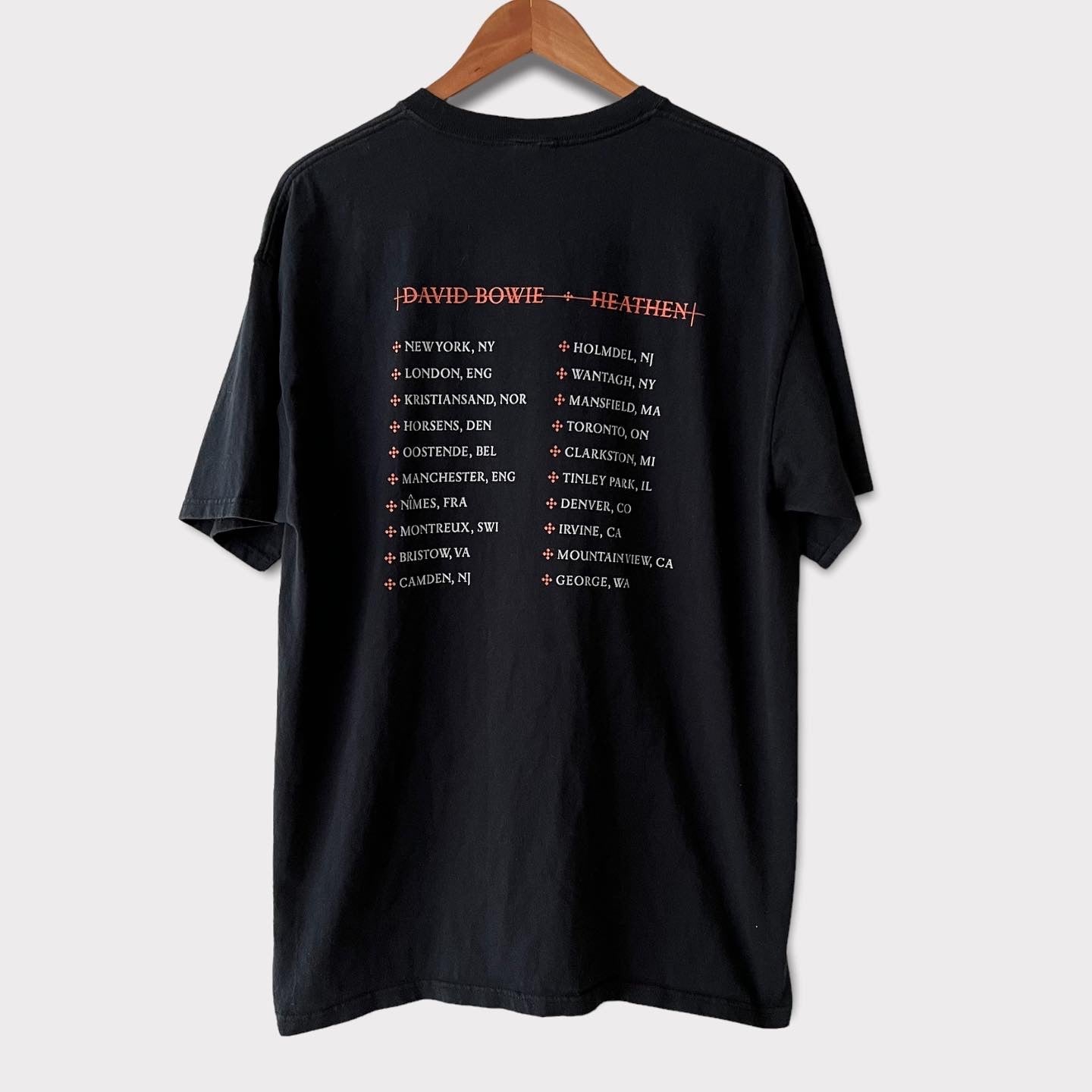 2002 David Bowie &quot;Heathen&quot; Vintage Tour Band Tee Shirt