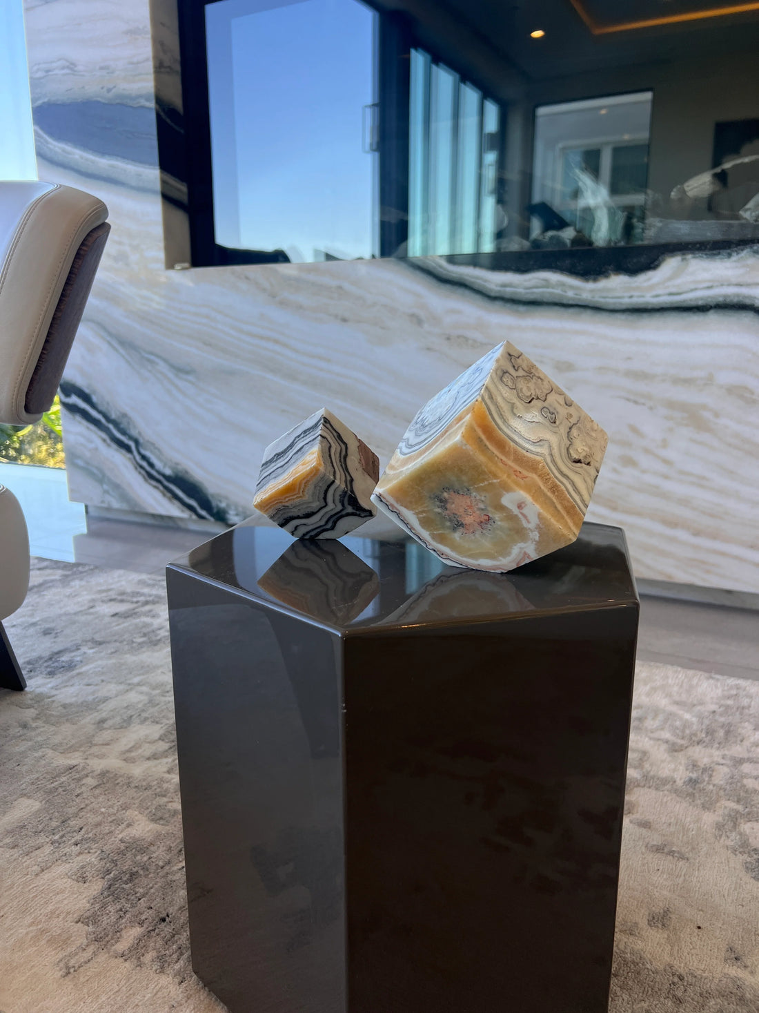 Phantom Zebra Calcite Cube