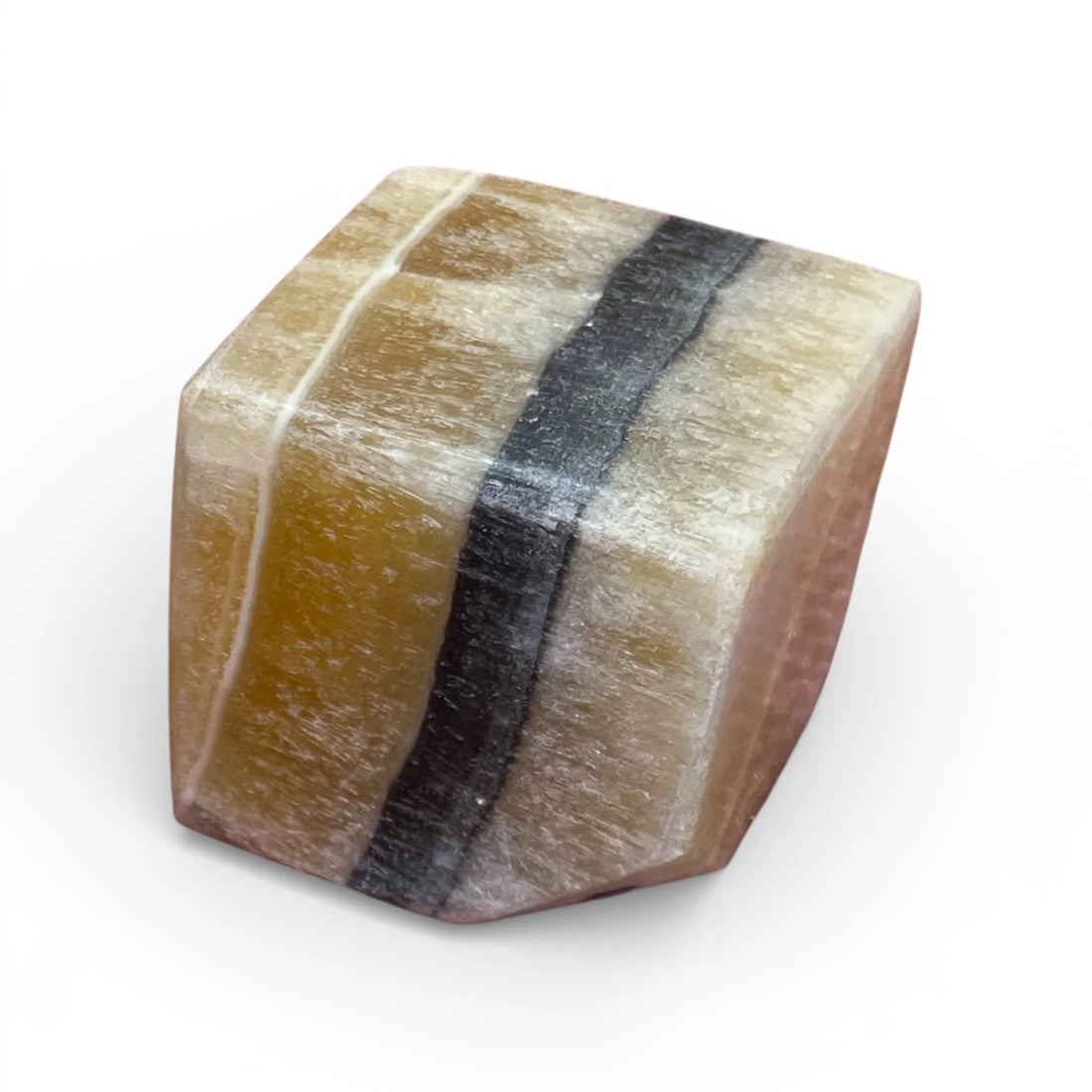 Phantom Zebra Calcite Cube with Black Band