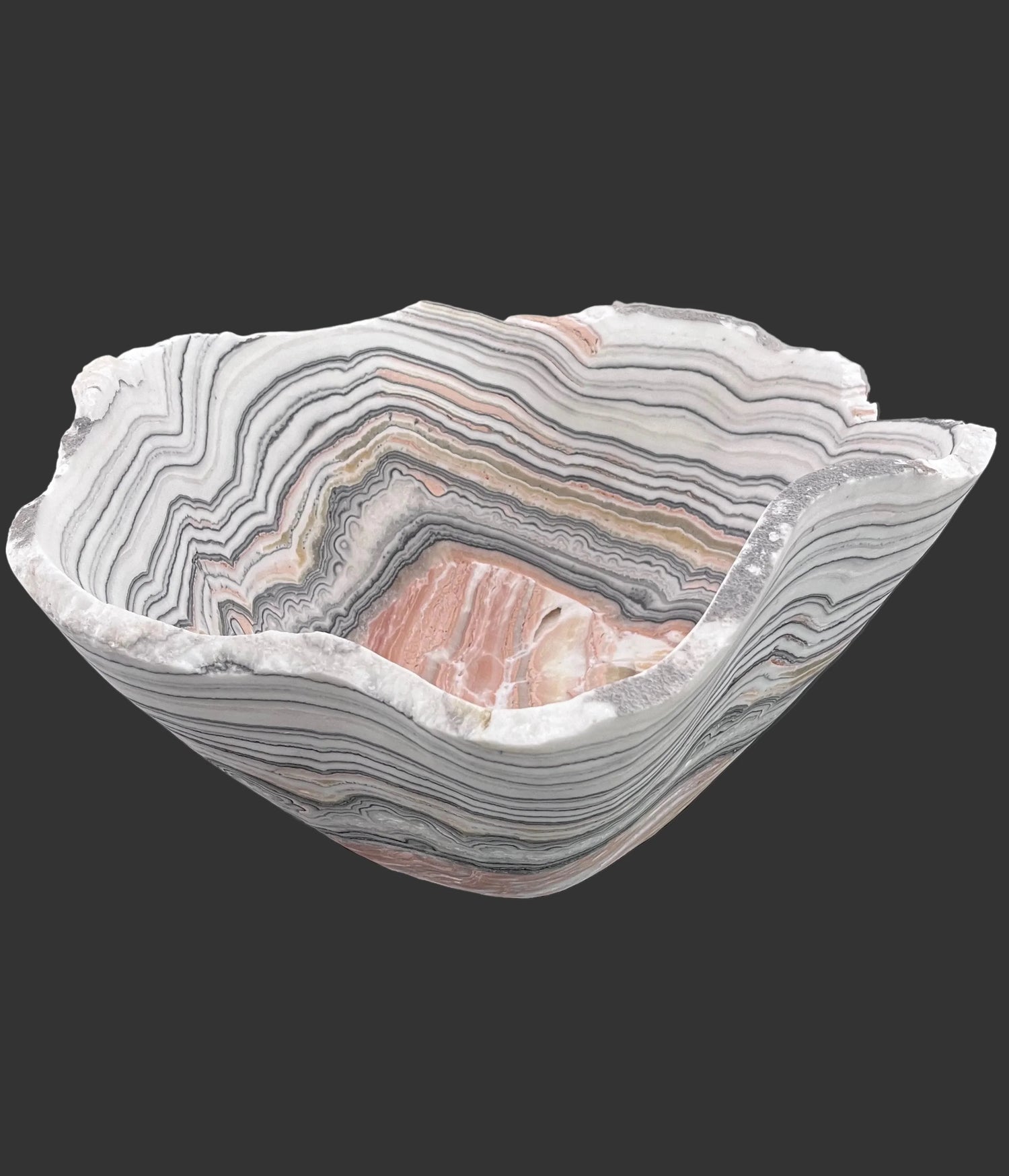 Pink Zebra Calcite Decorative Bowl