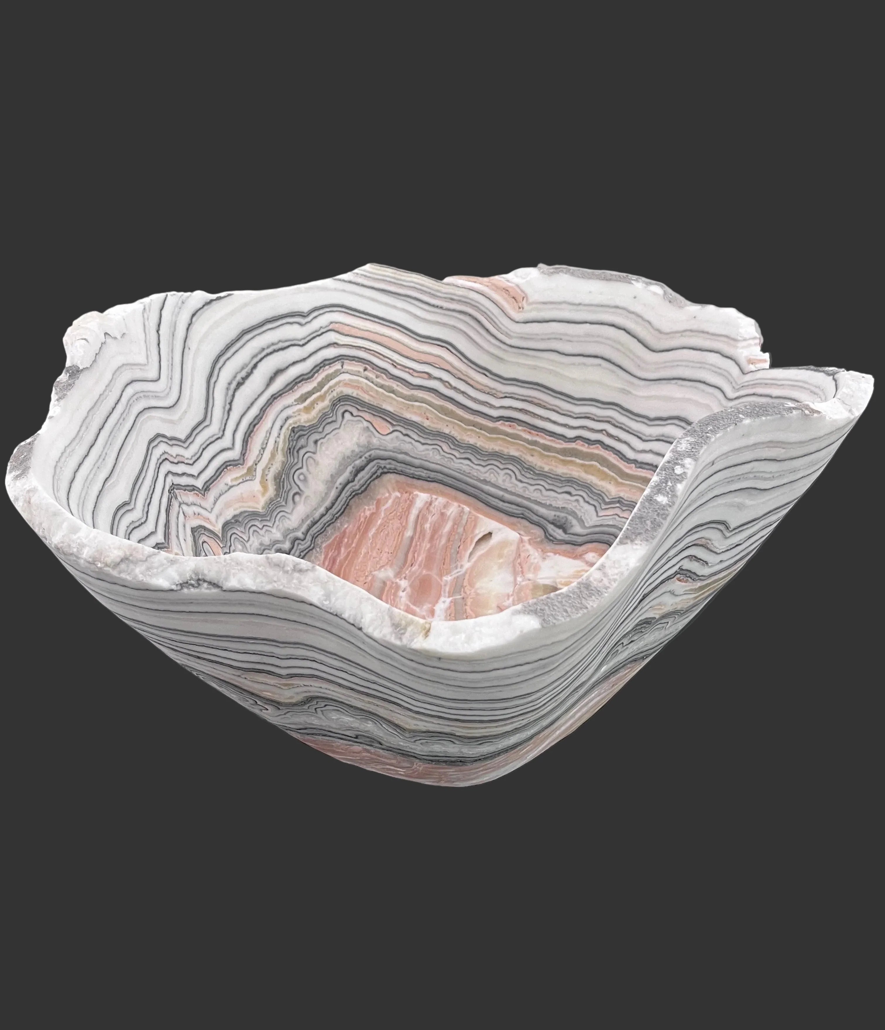 Pink Zebra Calcite Decorative Bowl
