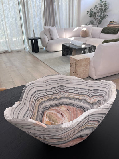 Pink Zebra Calcite Decorative Bowl