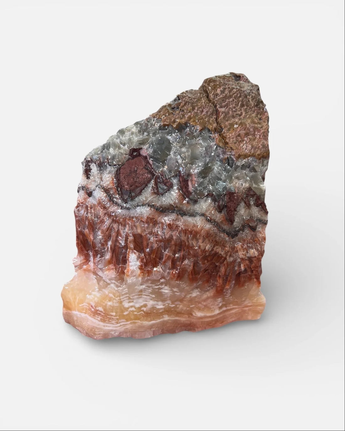 Raw Tri-Color Banded Calcite Sculpture