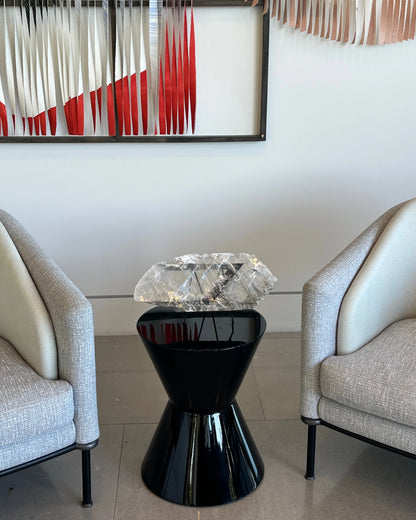 Selenite Plate with Natural Black Inclusion