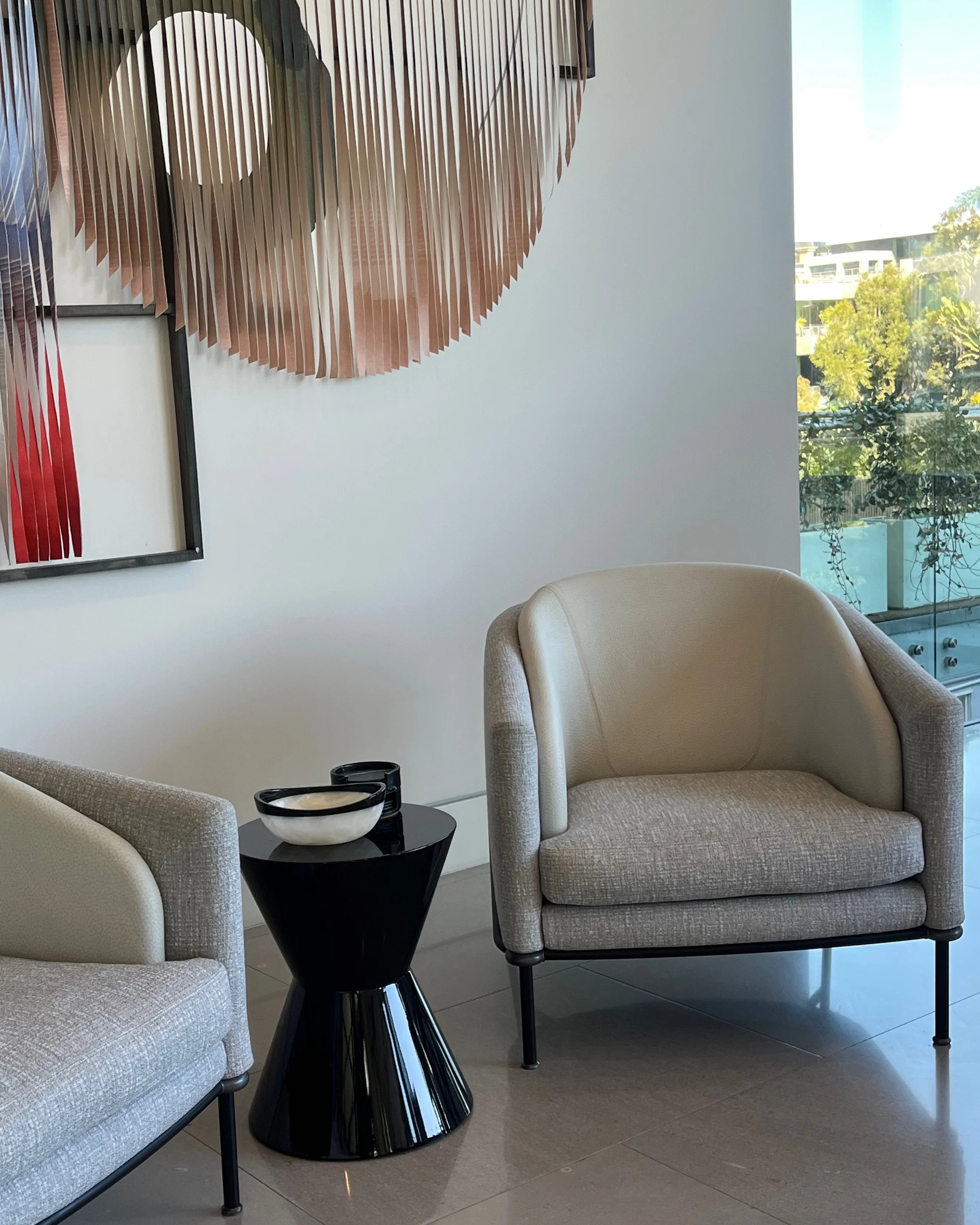 White Onyx Bowl with Black Onyx Rim