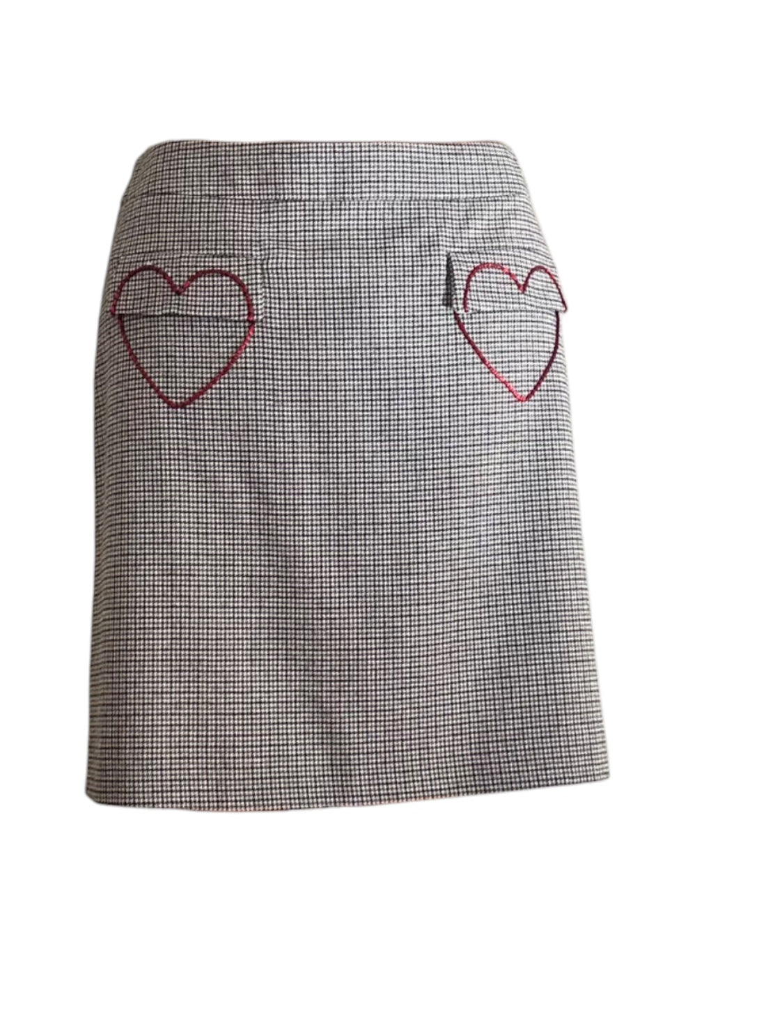 Moschino Herringbone Heart Mini Skirt