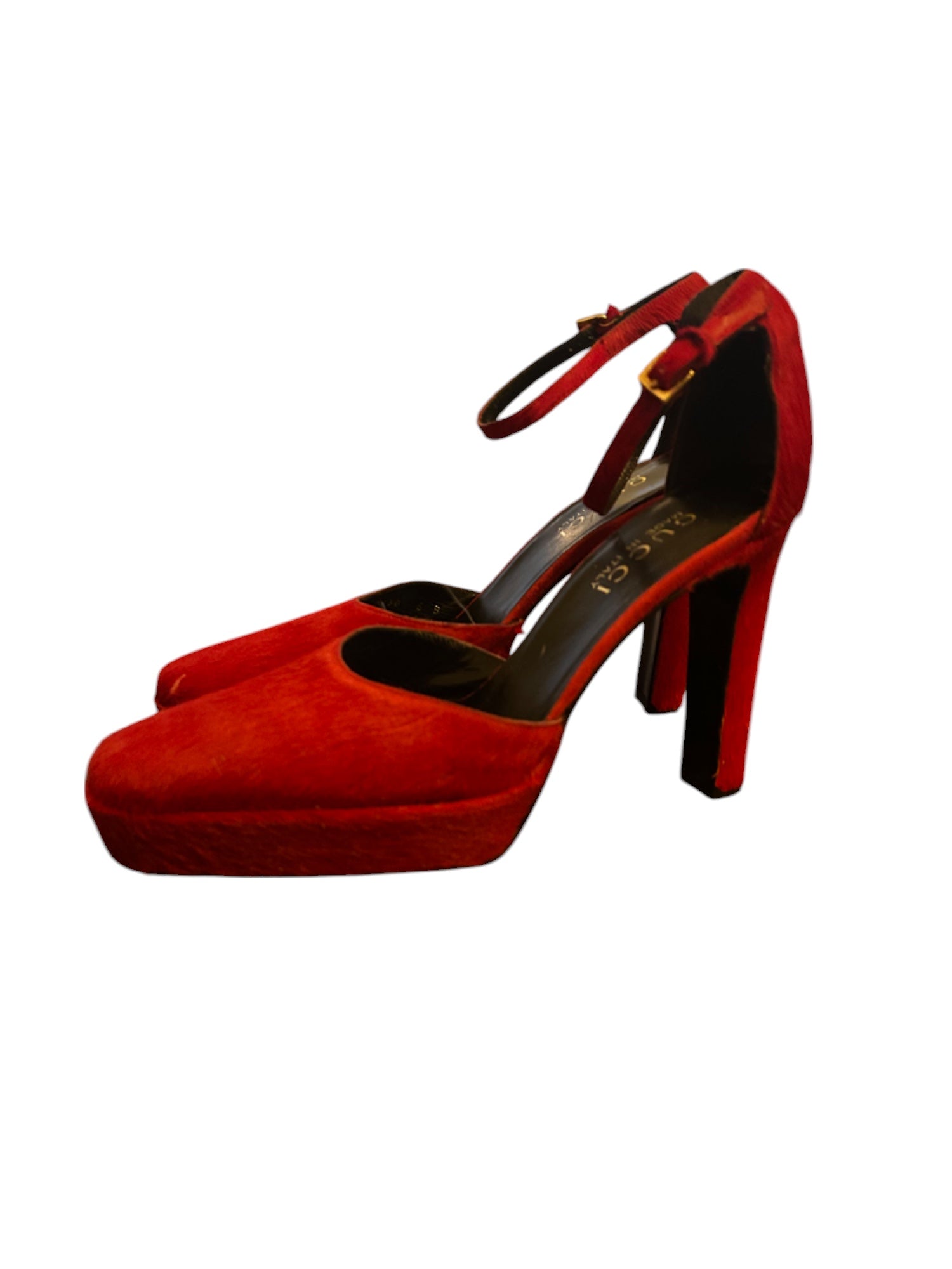 Rare Tom Ford for Gucci Red Advert Pony Hair Heels