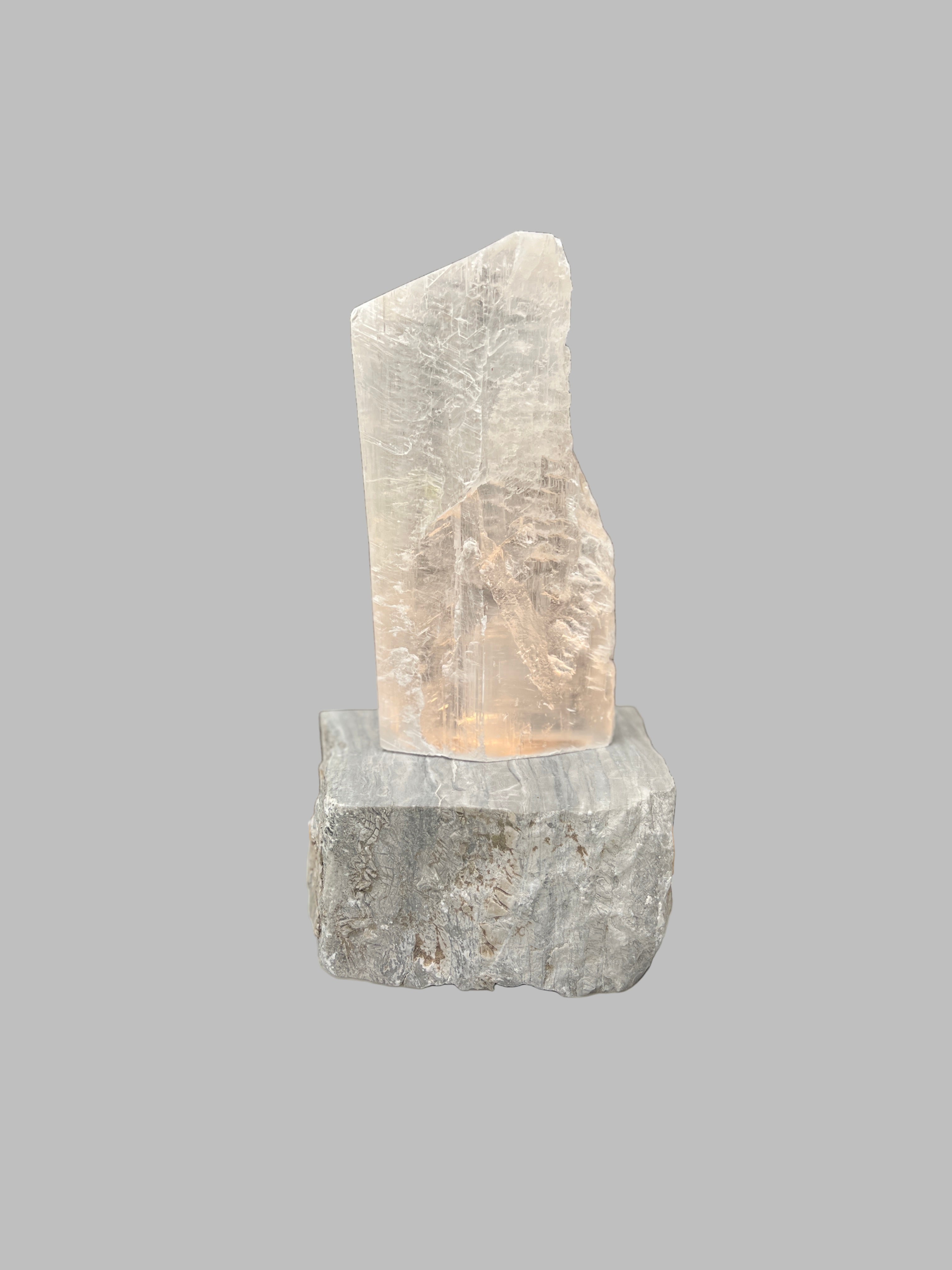 Utah Selenite Crystal Lamp with Onyx Base 