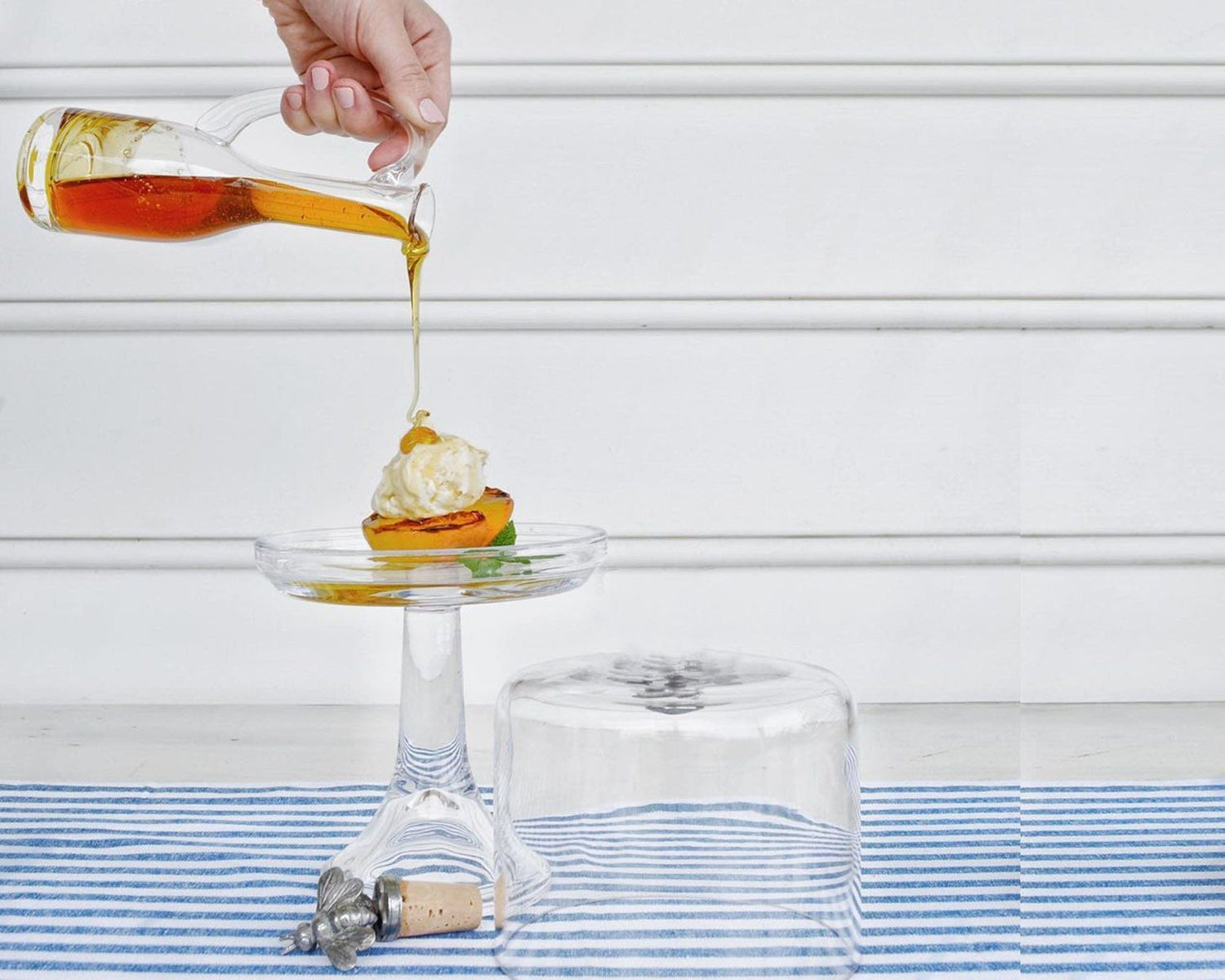 Cruet Bottle with Pewter Bee Cork Stopper