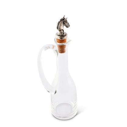 Cruet Bottle with Horse Head Cork Stopper