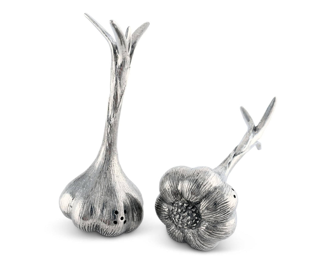 Pewter Garlic Salt &amp; Pepper Set