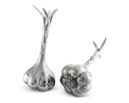 Pewter Garlic Salt &amp; Pepper Set