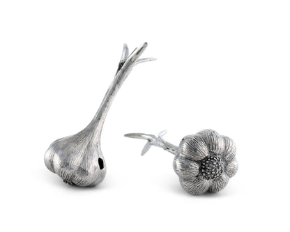 Pewter Garlic Salt &amp; Pepper Set