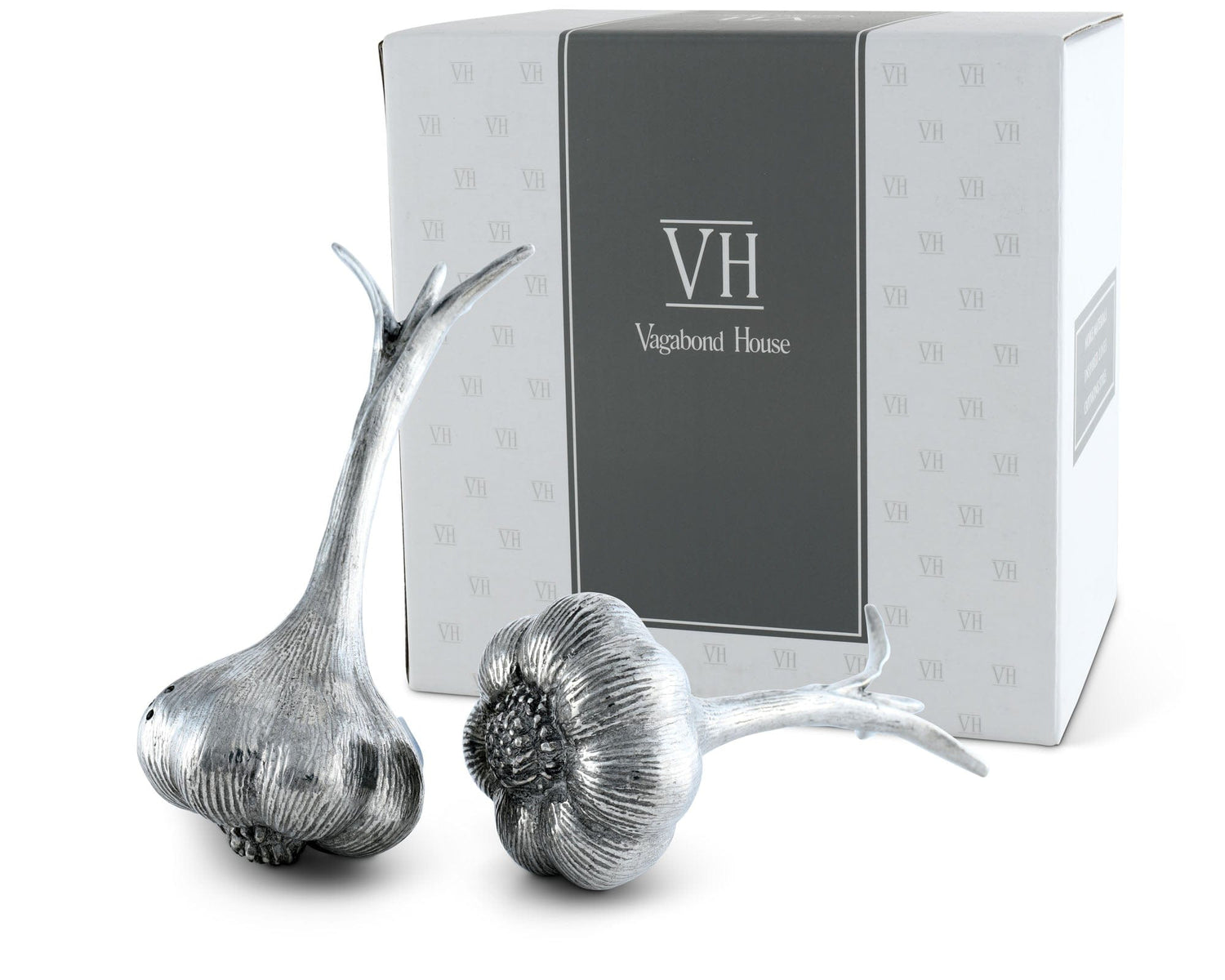 Pewter Garlic Salt &amp; Pepper Set