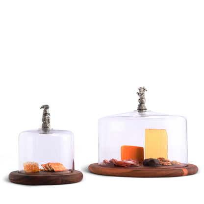 Bunny Glass Covered Cheese Wood Board