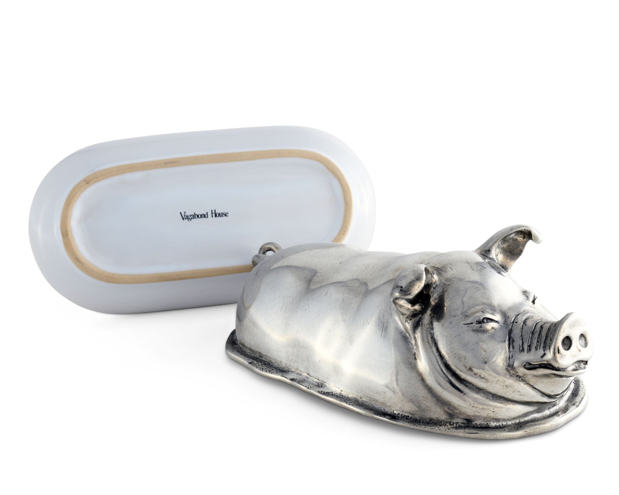 Vagabond House Happy Pig Butter Dish - Thumbnail 2