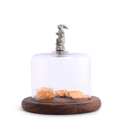 Bunny Glass Covered Cheese Wood Board
