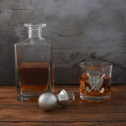 Golf Decanter Set with Pair Glasses