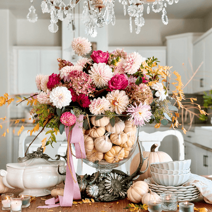 Harvest Glass Pedestal Centerpiece