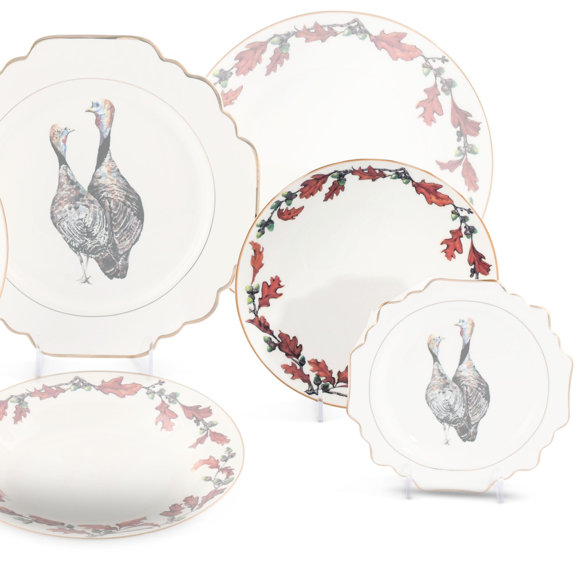 Norwood Acorn Bone China Round Salad Plate