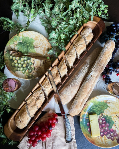 Baguette Board with Antler Bread Knife
