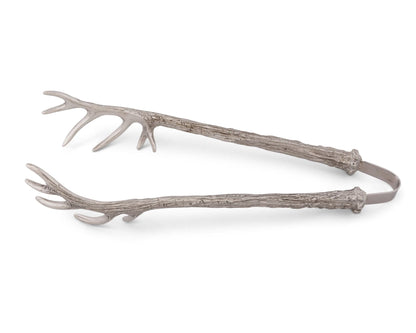 Pewter Antler Pattern Ice / Bread Tongs