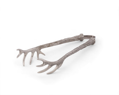 Pewter Antler Pattern Ice / Bread Tongs