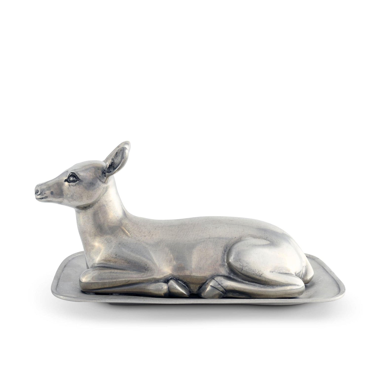 Pewter Doe Butter Dish