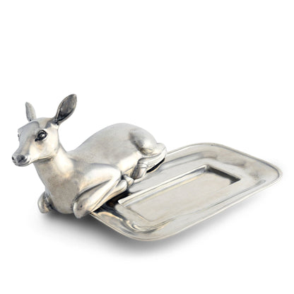 Pewter Doe Butter Dish