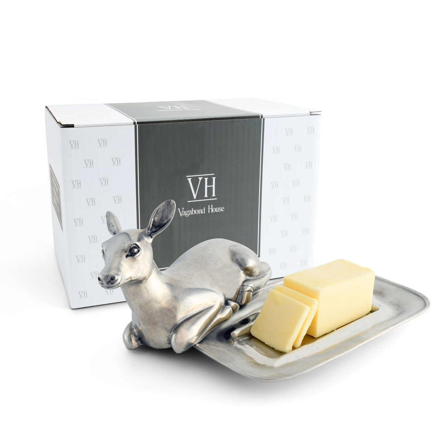 Pewter Doe Butter Dish