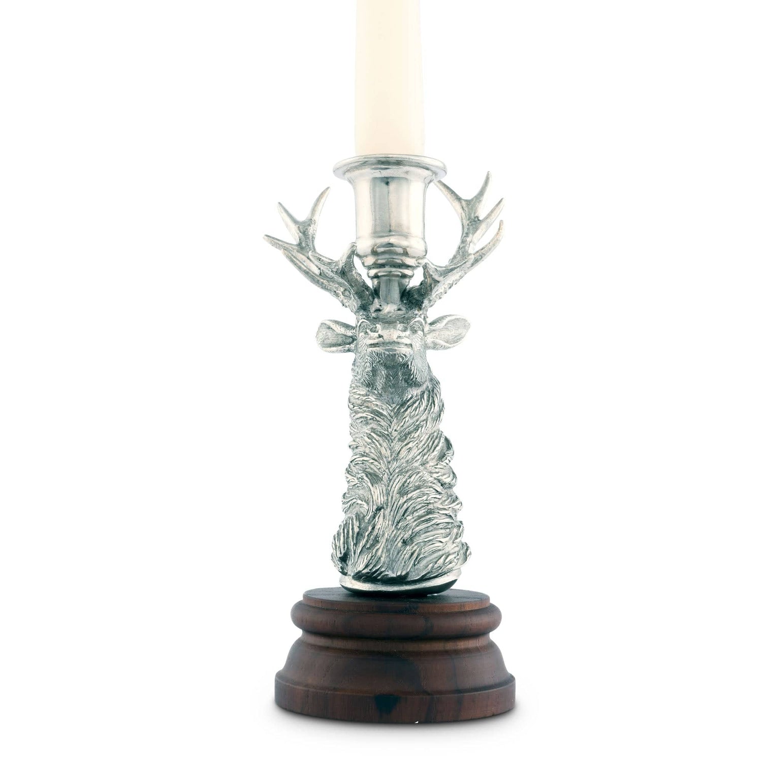 Pewter Elk 1 Taper Candlestick
