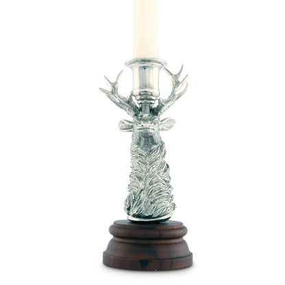 Pewter Elk 1 Taper Candlestick