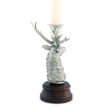 Pewter Elk 1 Taper Candlestick