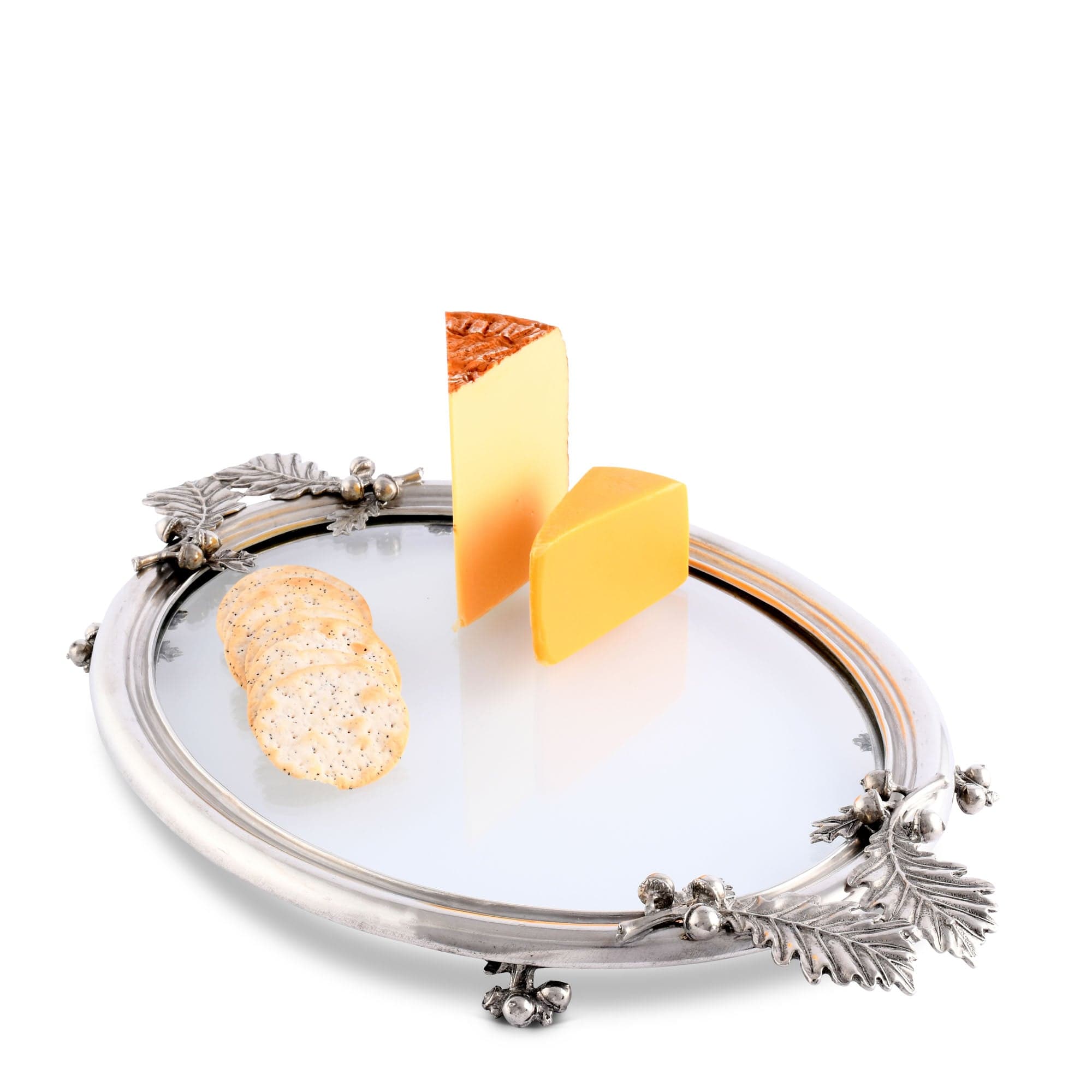 Acorn &amp; Oak Leaf Oval Glass Tray