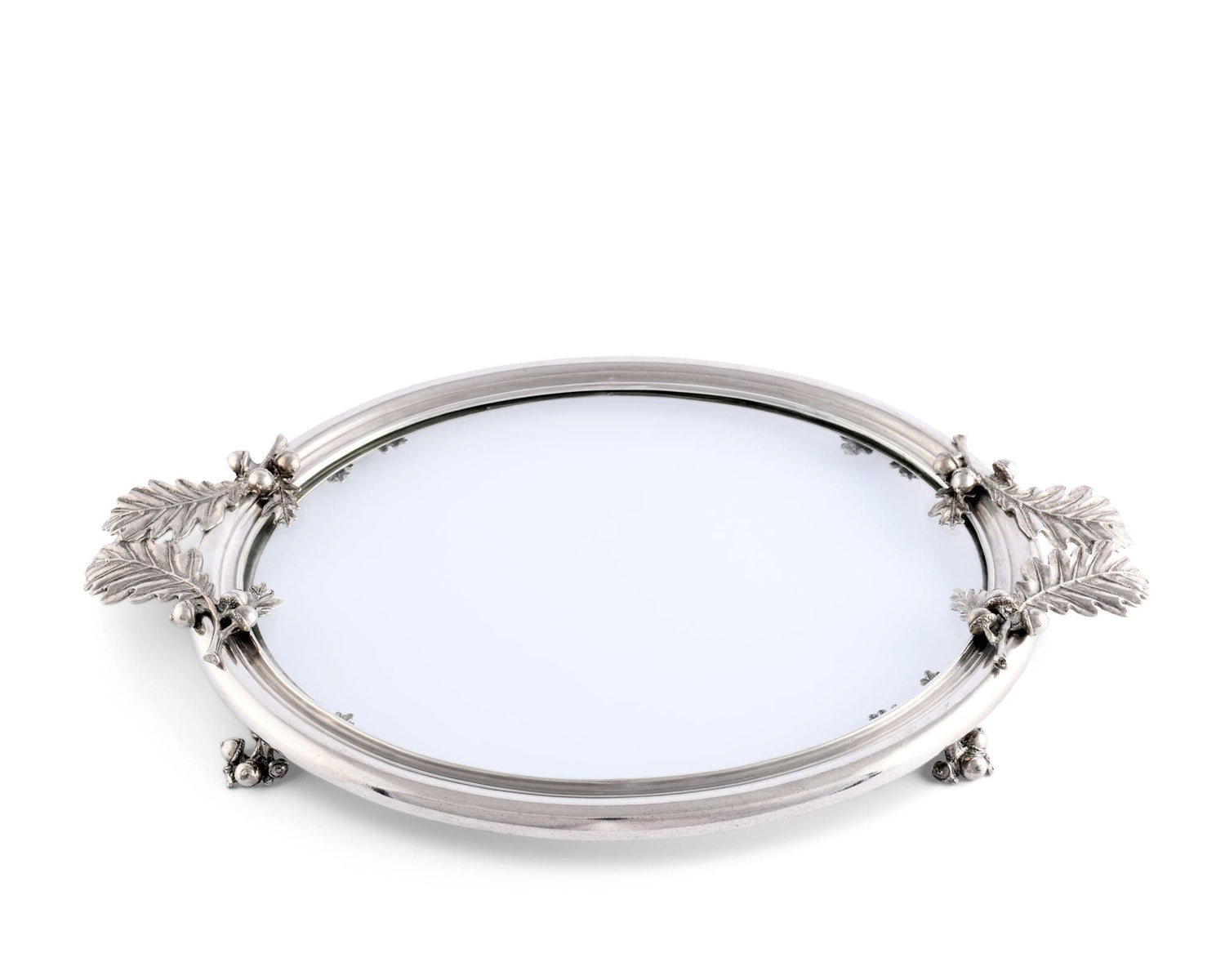 Acorn &amp; Oak Leaf Oval Glass Tray
