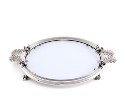 Acorn &amp; Oak Leaf Oval Glass Tray