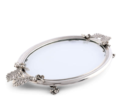 Acorn &amp; Oak Leaf Oval Glass Tray