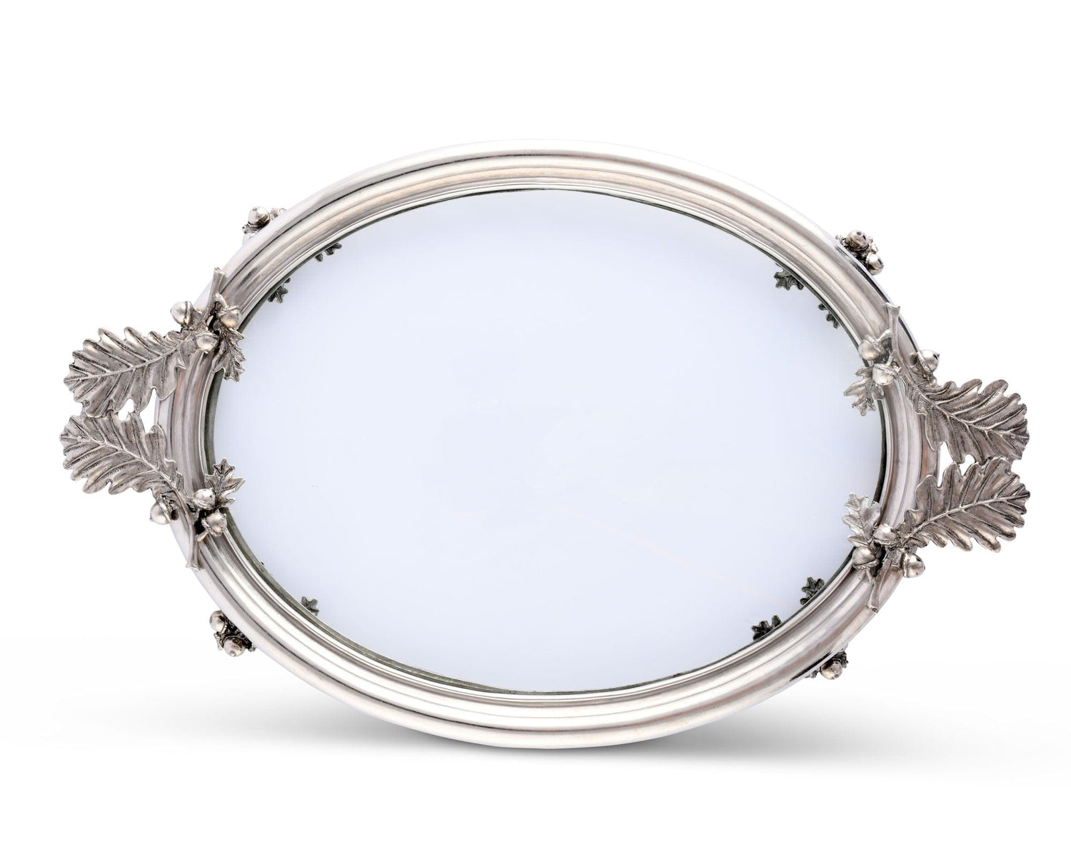 Acorn &amp; Oak Leaf Oval Glass Tray