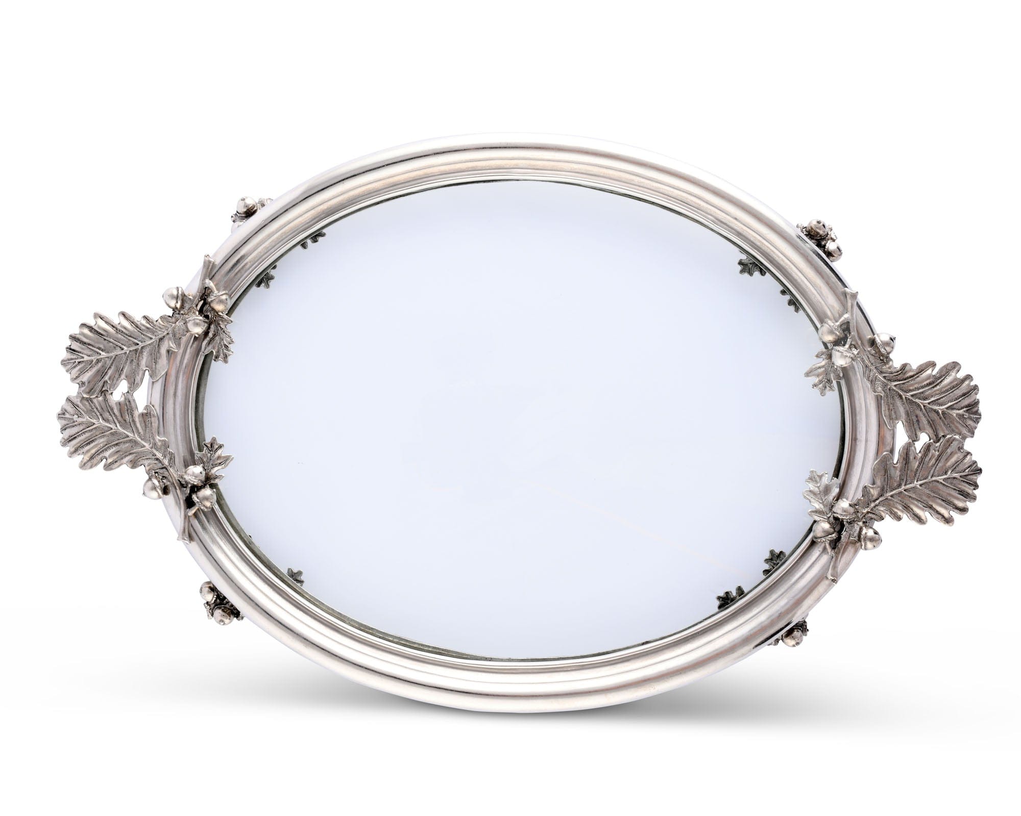 Acorn &amp; Oak Leaf Oval Glass Tray