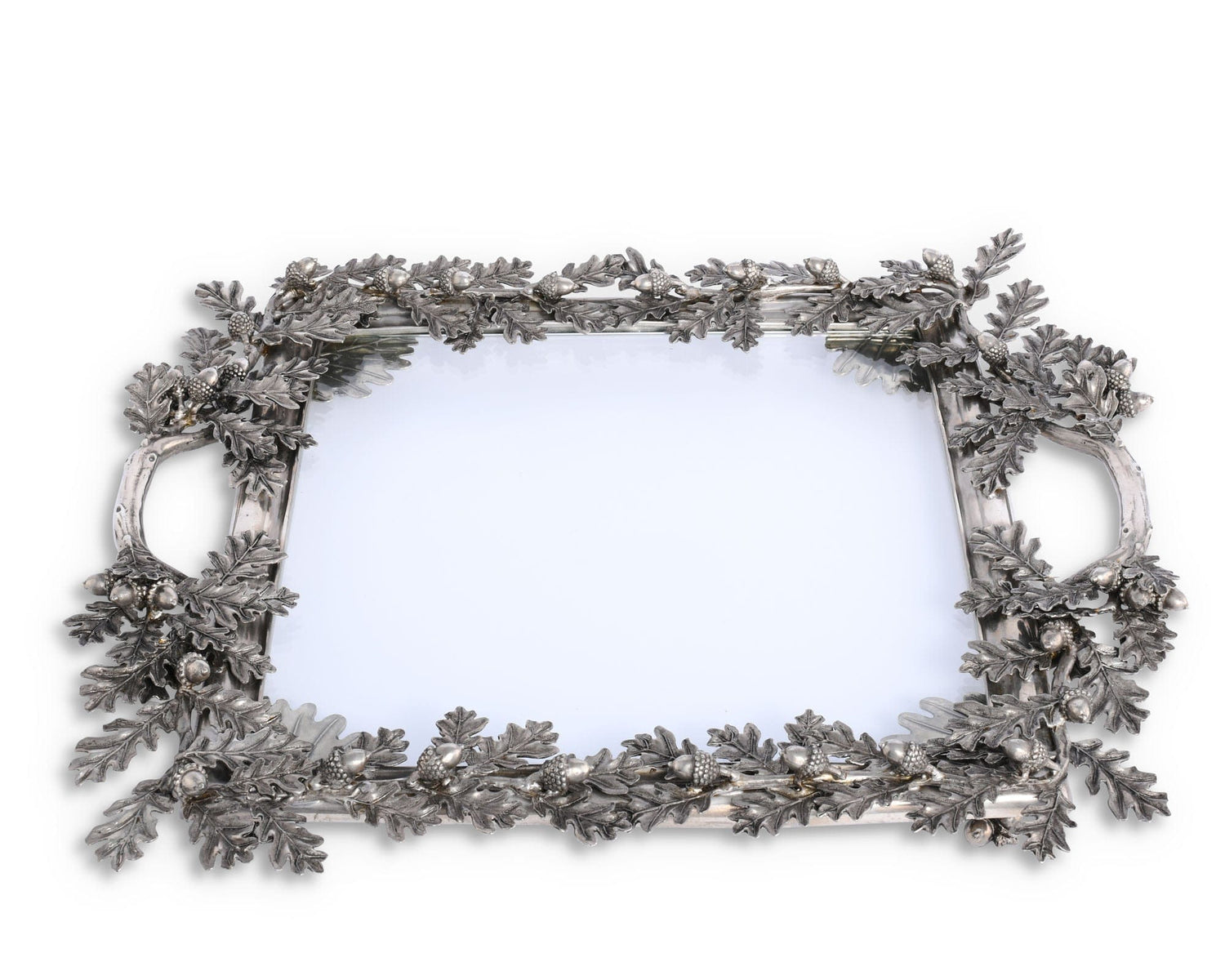 Acorn Oak &amp; Leaf Square Glass Tray